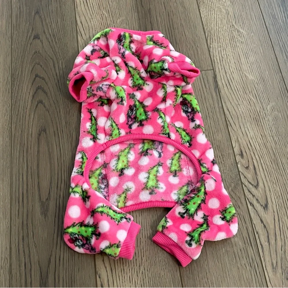 Christmas Themed‎ “The Grinch” Flannel Pet / Dog Pajamas Size Small